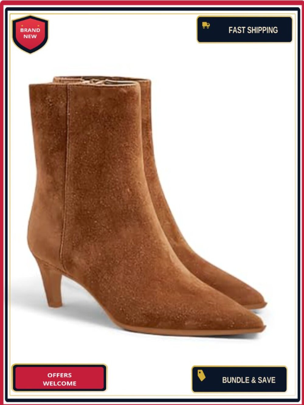 Women's Kitten Heel Ankle Boots Pointed Toe Side Zipper Fall Shoes